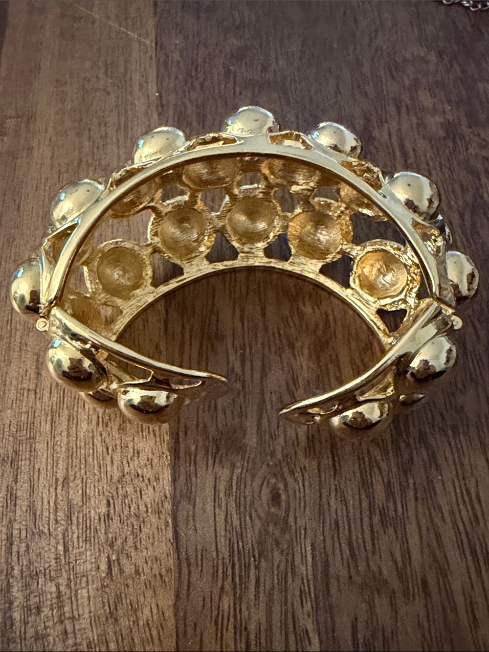 Kenneth Jay Lane Gold Dome Statement Cuff Bracelet - Picture 3 of 3